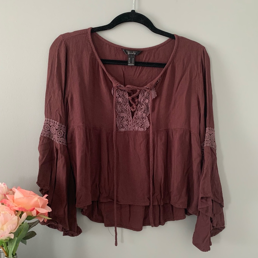 Streetwear Society Peasant Top Flare Sleeve SizeM